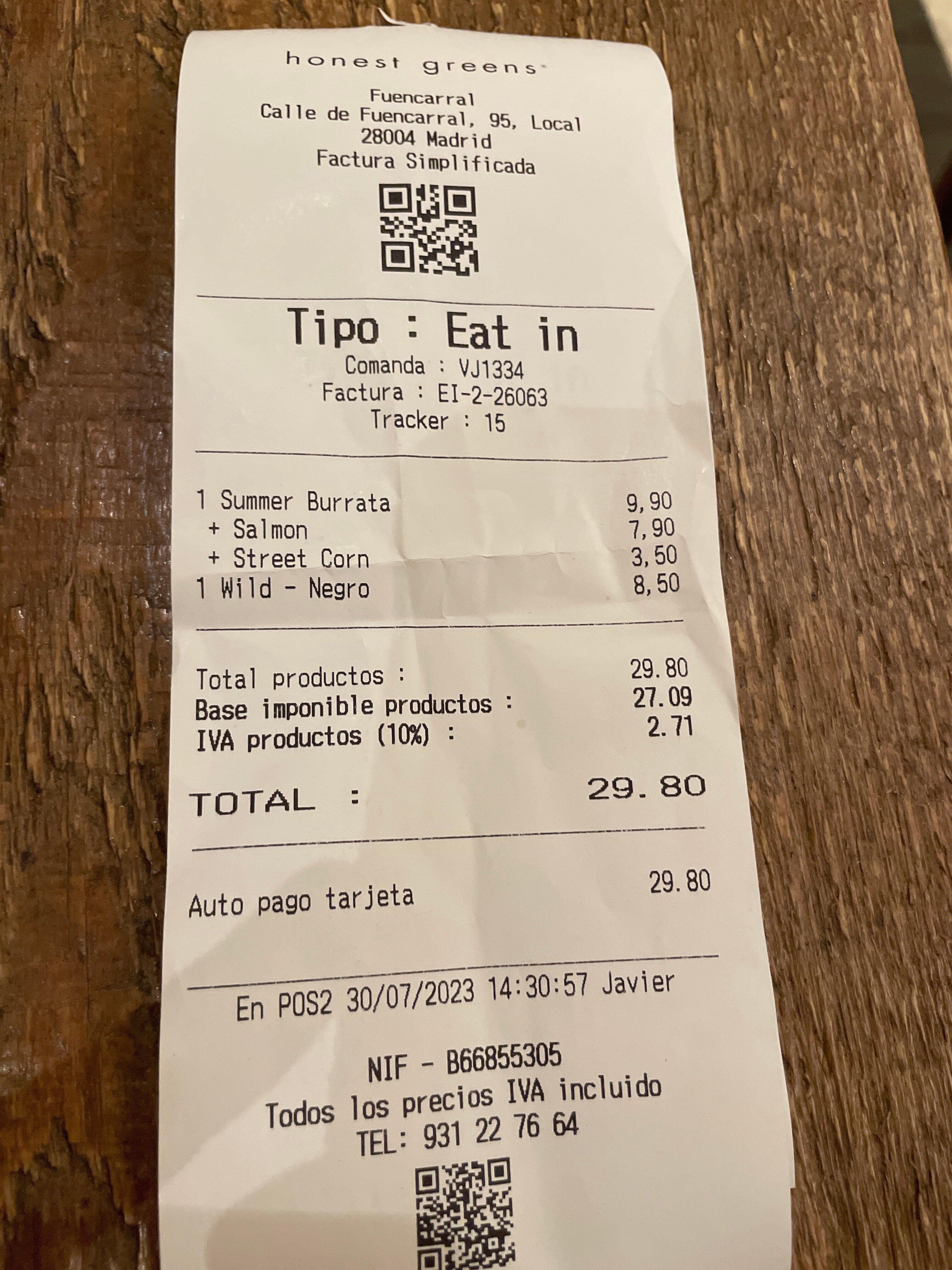 Honest Greens Fuencarral