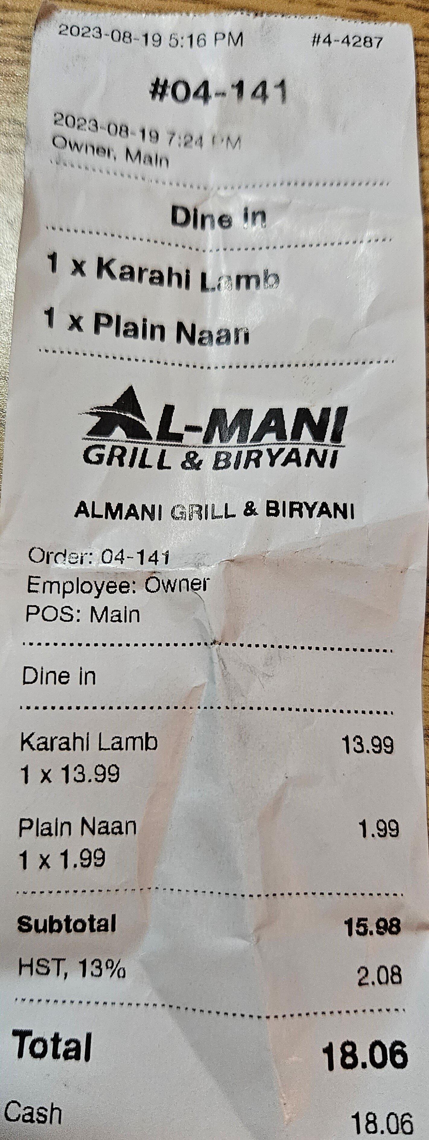 Al-Mani Grill & Biryani