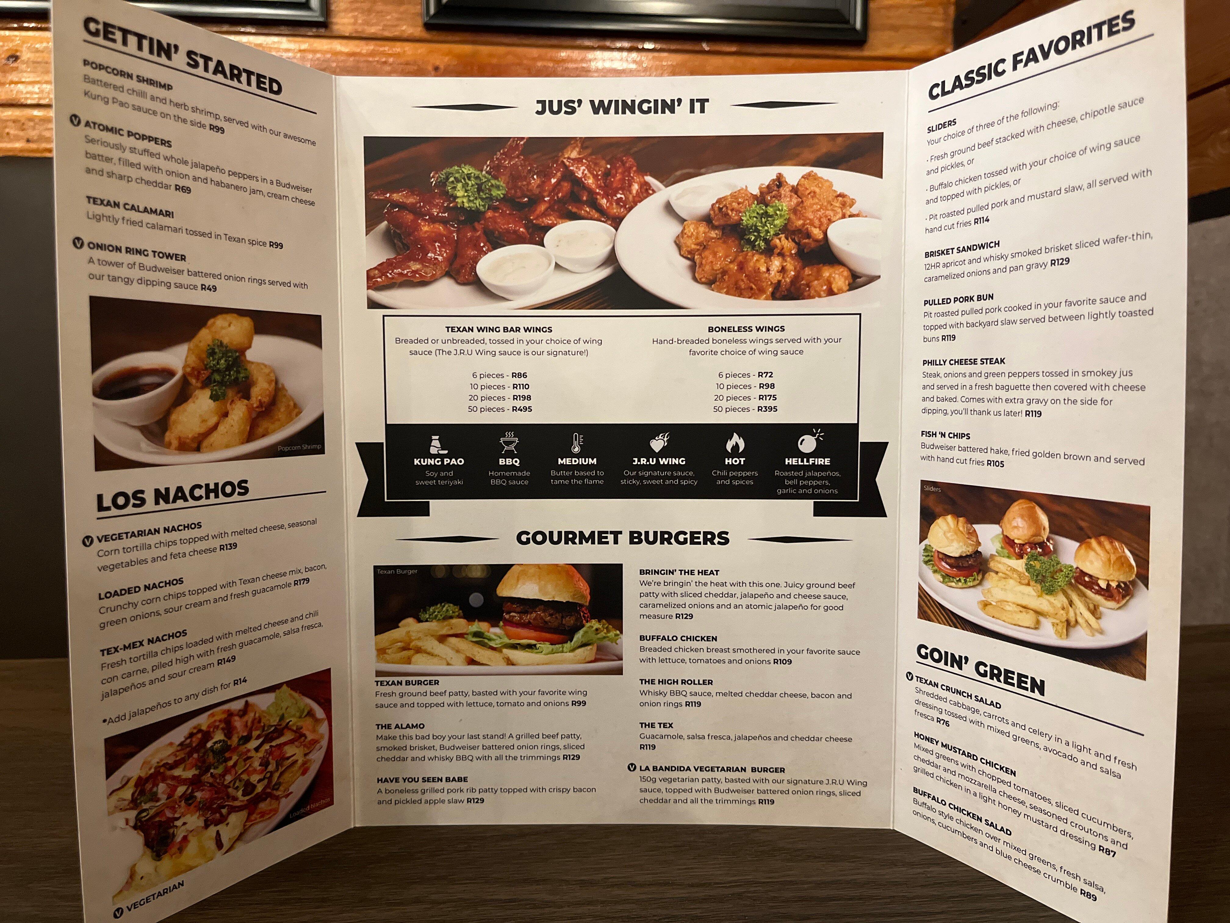 Texan Wing Bar Gold Reef City