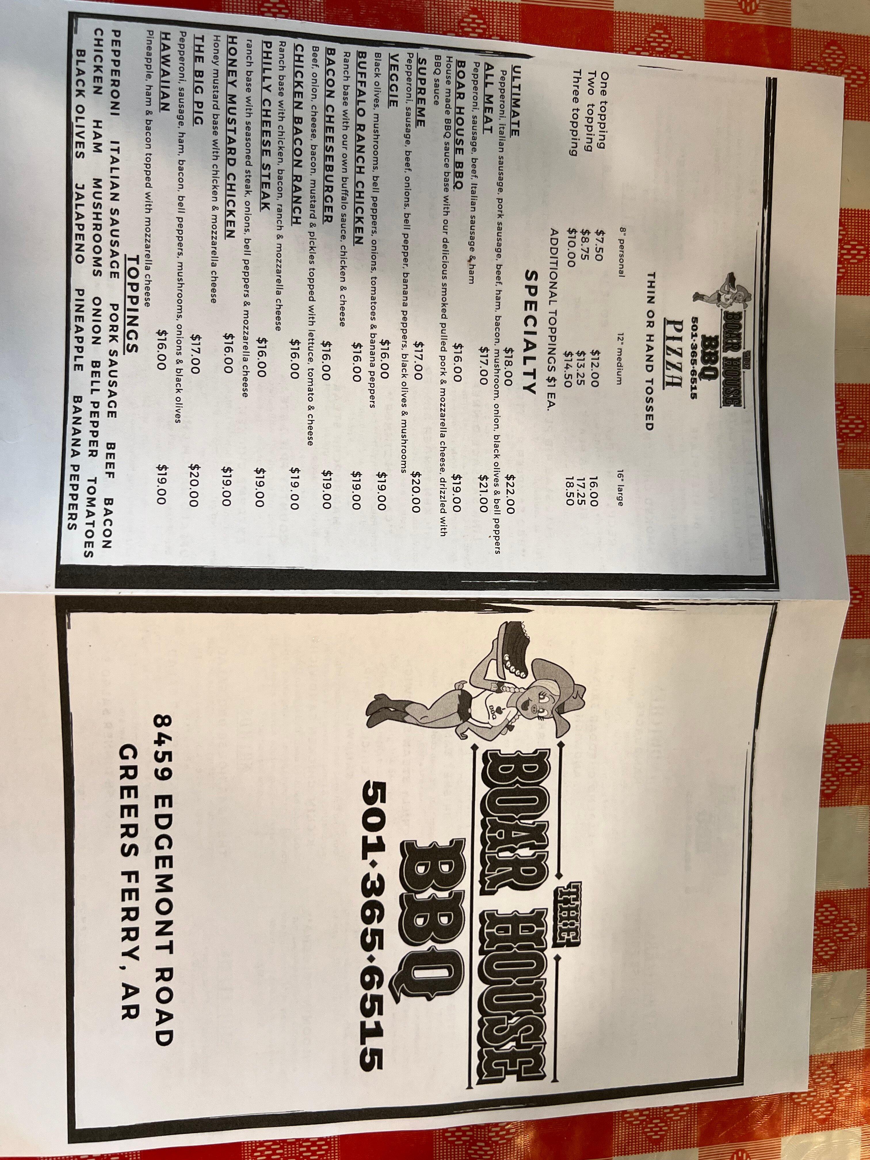 The Boar House and Pizza