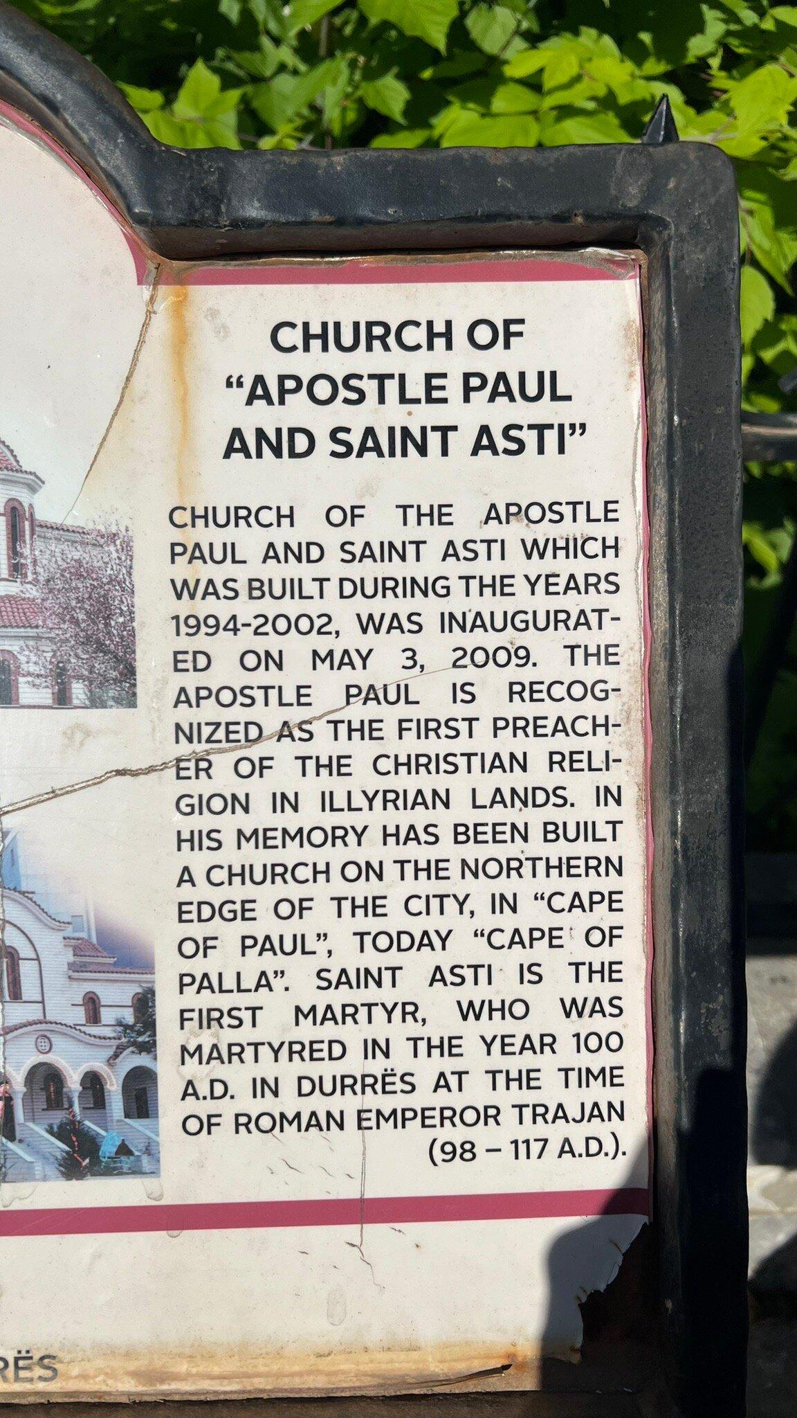 Kisha E Apostull Pavlit Dhe Shën Astit