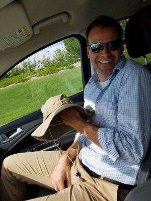 My adorable husband found this hat on the side of the road - he was pretty pleased with himself