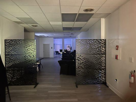 Two room dividers- creates different looks within the Space