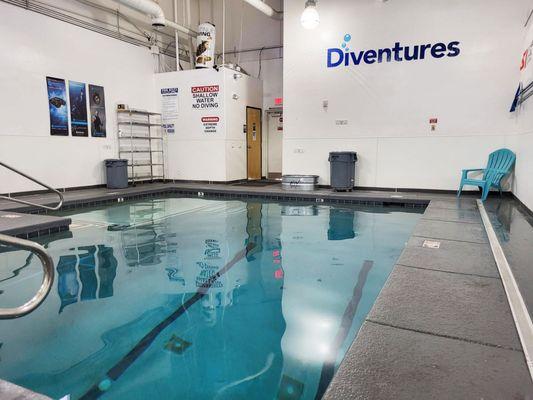 Our facility has an indoor, heated, 13-foot pool for training.