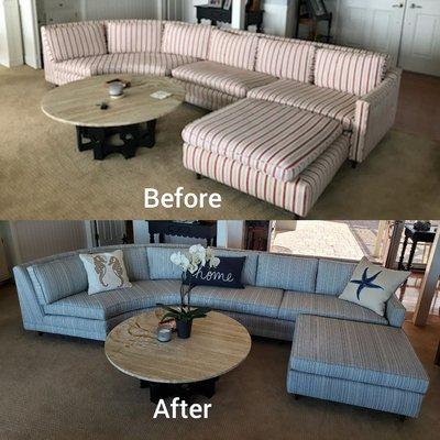 We gave this couch a fresher look. Superb job by Daniel Estrada.