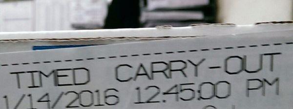 The box with today's info 11/14/2016 carry out.