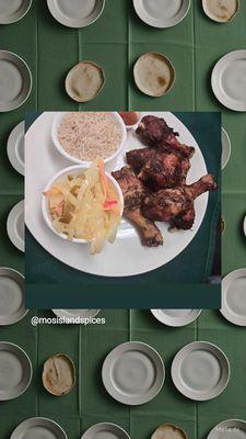 #JerkChicken #rice and Pease steamedvegetables