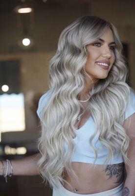 Lived in Blonde and two rows of sew-in extensions!