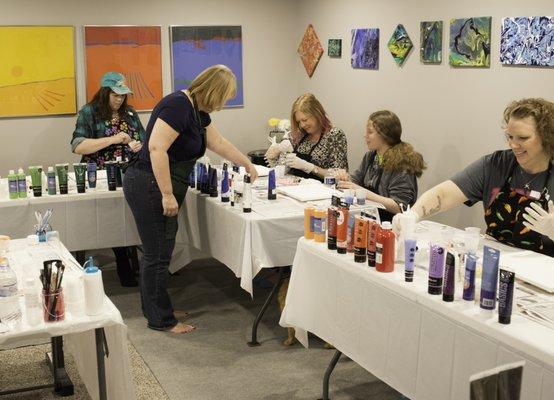 Bunny teaches small classes with lots of one-on-one guidance.