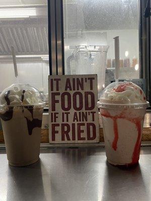 Nutella and strawberry milkshakes