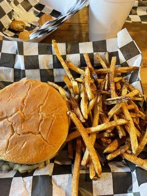 Burger and fries
