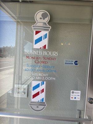 Correct hours of operation. Yelps wrong.