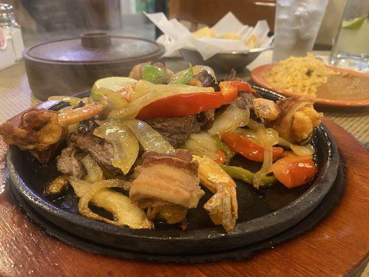 Beef fajitas with shrimp. Not recommend. Honestly everything here is mediocre at best.