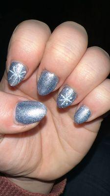 Manicure with Gel X nails. #778 color. Designs. Done by Lucy!!