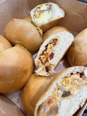 Potato, Egg, and Cheese Ranchero (spicy) Sausage, Egg, and Cheese