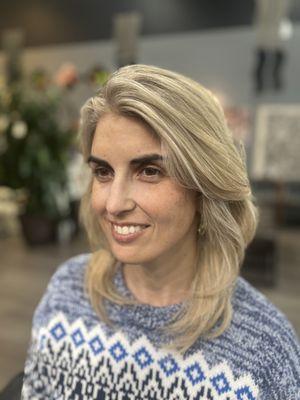 She was happy after finishing coloring