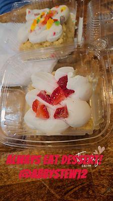 Fruity pebble tres leches and strawberry tres leches