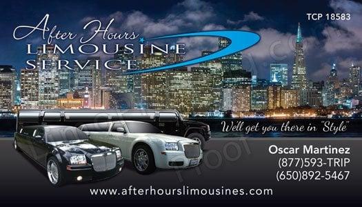 After Hours Limousines business cards! Great work Marie!!!