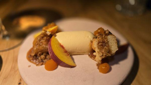 Peach semifreddo dessert