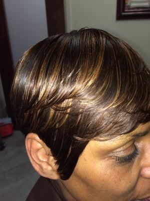 Short sew in weave