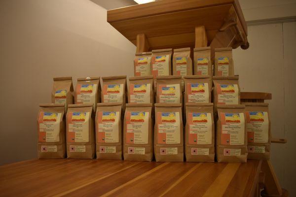 The Weatherbury Farm Family of Flours -- grown and milled on the farm!