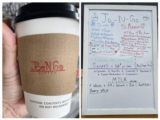 Joe-N-Go Coffee truck is in the parking lot of All American Fitness, run by rhe AAF owner, Joe. Excellent coffee!