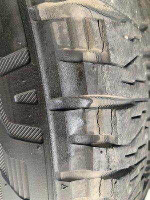 Cracks In Sidewall Treads.