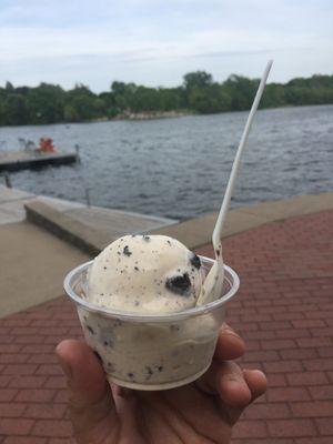 Split single. Cookies and cream and cookie dough!