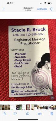 Therapeutic Massage by Stacie R. Brock RMP
