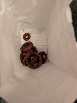 All the rings from one order that was inedible.