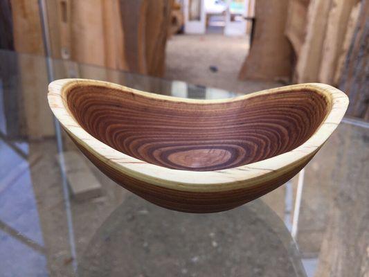 Small bowl in locally reclaimed olive wood