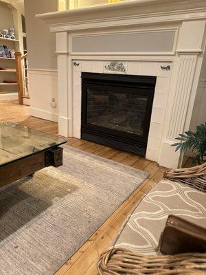 Fireplace not lit on a cold damp night outside ?