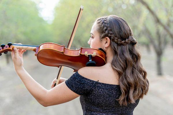 Clean braid and curls for senior portraits!