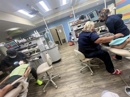 Two kids cleanings at one time - a mom's dream!