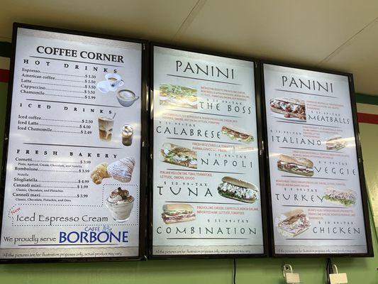 Coffee, Pastry and Sandwich Menu