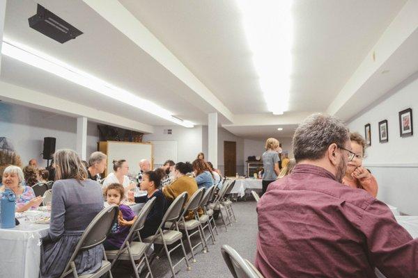 One of our monthly family meal time after service