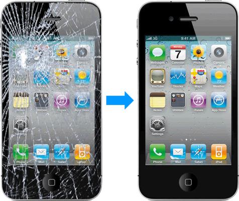 Cracked screen/glass repair service Iphone.