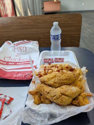 Choice of 2:! 2:PC Perch with 10 shrimp and fries!