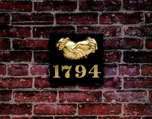 Baltimore Equitable Insurance's fire mark. Fire marks were given out by insurance companies to show that the home was insured for a fire.