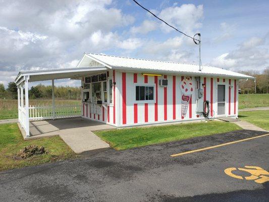 North-facing view of Scoops.