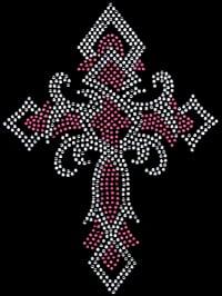 Cross rhinestone heat transfer