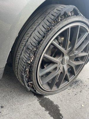 Blown out tire this SHADY COMPANY sold me