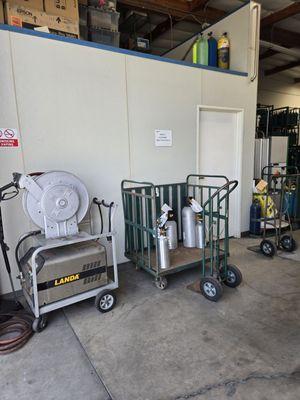 Refilled Cylinders pick up area.