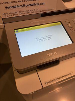 Printer not being able to connect.