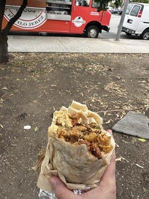 Chorizo breakfast burrito