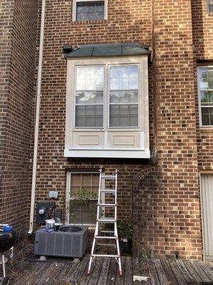 Replaced with PVC Trim for no further wood rot all we have left to do in this picture is paint.