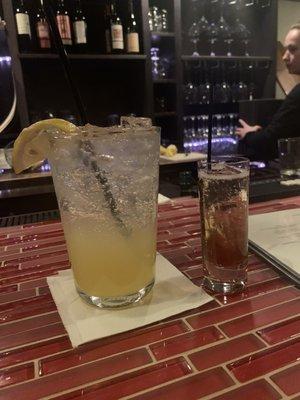 Deep eddy orange vodka soda, with a sample of a sweet tea deep eddy vodka soda