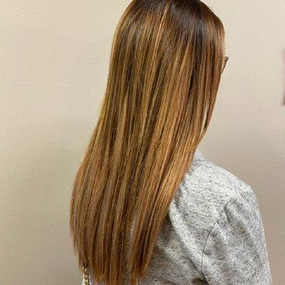 Fullness and length elevated with tape-in extensions by Morgan