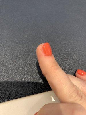 Cut away at my nail. This is suppose the be a square cut