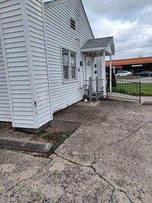 Outside of the restaurant.